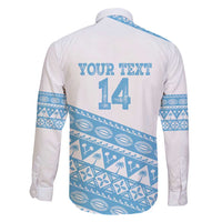 Fiji Rugby 2025 Custom Family Matching Summer Maxi Dress and Hawaiian Shirt Fijian Tapa Toso Viti Toso - White