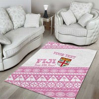 Fiji Rugby 2025 Custom Area Rug Fijian Tapa Toso Viti Toso - Pink