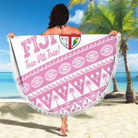 Fiji Rugby 2025 Custom Beach Blanket Fijian Tapa Toso Viti Toso - Pink