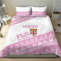 Fiji Rugby 2025 Custom Bedding Set Fijian Tapa Toso Viti Toso - Pink