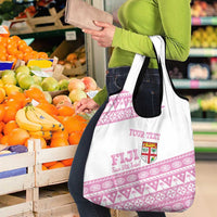 Fiji Rugby 2025 Custom Grocery Bag Fijian Tapa Toso Viti Toso - Pink