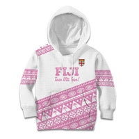 Fiji Rugby 2025 Custom Kid Hoodie Fijian Tapa Toso Viti Toso - Pink