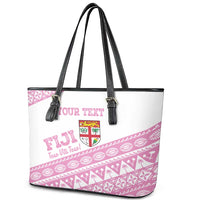 Fiji Rugby 2025 Custom Leather Tote Bag Fijian Tapa Toso Viti Toso - Pink LT14 - Polynesian Pride