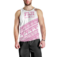 Fiji Rugby 2025 Custom Men Tank Top Fijian Tapa Toso Viti Toso - Pink