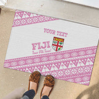 Fiji Rugby 2025 Custom Rubber Doormat Fijian Tapa Toso Viti Toso - Pink