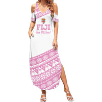 Fiji Rugby 2025 Custom Summer Maxi Dress Fijian Tapa Toso Viti Toso - Pink