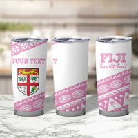 Fiji Rugby 2025 Custom Tumbler Cup Fijian Tapa Toso Viti Toso - Pink