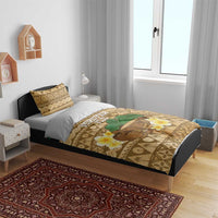 Bula Fiji Kava Bowl Bedding Set Fijian Tapa Cloth Vintage Vibe