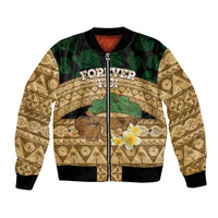 Bula Fiji Kava Bowl Bomber Jacket Fijian Tapa Cloth Vintage Vibe