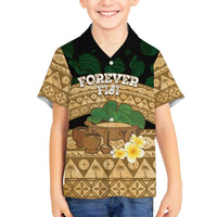 Bula Fiji Kava Bowl Family Matching Tank Maxi Dress and Hawaiian Shirt Fijian Tapa Cloth Vintage Vibe