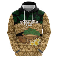 Bula Fiji Kava Bowl Hoodie Fijian Tapa Cloth Vintage Vibe