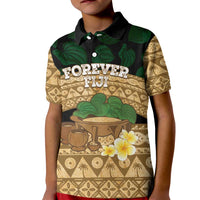 Bula Fiji Kava Bowl Kid Polo Shirt Fijian Tapa Cloth Vintage Vibe