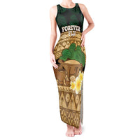 Bula Fiji Kava Bowl Tank Maxi Dress Fijian Tapa Cloth Vintage Vibe