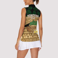 Bula Fiji Kava Bowl Women Sleeveless Polo Shirt Fijian Tapa Cloth Vintage Vibe