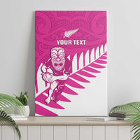New Zealand Silver Fern Rugby Custom Canvas Wall Art Go All Black Maori Pink Version