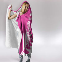 New Zealand Silver Fern Rugby Custom Hooded Blanket Go All Black Maori Pink Version