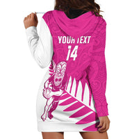 New Zealand Silver Fern Rugby Custom Hoodie Dress Go All Black Maori Pink Version