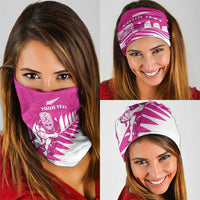 New Zealand Silver Fern Rugby Custom Neck Gaiter Go All Black Maori Pink Version - Polynesian Pride