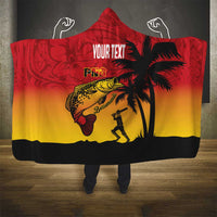 Custom Papua New Guinea Cricket Hooded Blanket PNG Barramundis - Polynesian Pride