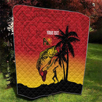 Custom Papua New Guinea Cricket Quilt PNG Barramundis - Polynesian Pride