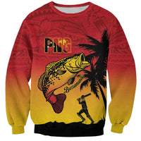 Custom Papua New Guinea Cricket Sweatshirt PNG Barramundis - Polynesian Pride