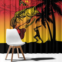 Custom Papua New Guinea Cricket Window Curtain PNG Barramundis - Polynesian Pride