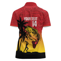 Custom Papua New Guinea Cricket Women Polo Shirt PNG Barramundis - Polynesian Pride