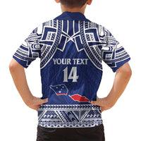 Custom Samoa Cricket Family Matching Long Sleeve Bodycon Dress and Hawaiian Shirt Go Champions Samoan - Polynesian Pride