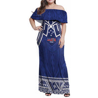 Custom Samoa Cricket Family Matching Off Shoulder Maxi Dress and Hawaiian Shirt Go Champions Samoan - Polynesian Pride