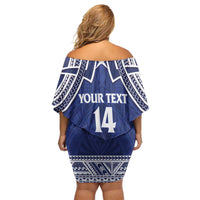 Custom Samoa Cricket Family Matching Off Shoulder Short Dress and Hawaiian Shirt Go Champions Samoan - Polynesian Pride