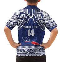 Custom Samoa Cricket Family Matching Short Sleeve Bodycon Dress and Hawaiian Shirt Go Champions Samoan - Polynesian Pride