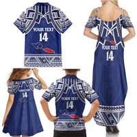 Custom Samoa Cricket Family Matching Summer Maxi Dress and Hawaiian Shirt Go Champions Samoan - Polynesian Pride