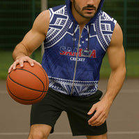 Custom Samoa Cricket Sleeveless Zip Hoodie Go Champions Samoan - Polynesian Pride