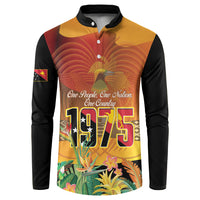 Personalised Papua New Guinea Independence Day Button Sweatshirt One People One Nation One Country