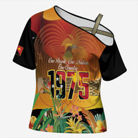 Personalised Papua New Guinea Independence Day Cross Shoulder Shirt One People One Nation One Country