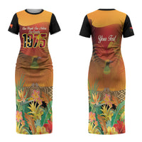 Personalised Papua New Guinea Independence Day Family Matching Short Sleeve Bodycon Dress and Hawaiian Shirt One People One Nation One Country