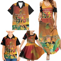 Personalised Papua New Guinea Independence Day Family Matching Summer Maxi Dress and Hawaiian Shirt One People One Nation One Country