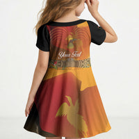 Personalised Papua New Guinea Independence Day Kid Short Sleeve Dress One People One Nation One Country
