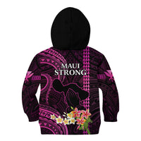 Hawaii Kid Hoodie Pray For Maui Hawaiian Plumeria Be Strong Pink Verison LT14 - Polynesian Pride
