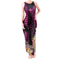 Hawaii Tank Maxi Dress Pray For Maui Hawaiian Plumeria Be Strong Pink Verison LT14 Women Pink - Polynesian Pride