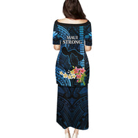 Hawaii Puletasi Pray For Maui Hawaiian Plumeria Be Strong Blue Verison LT14 - Polynesian Pride