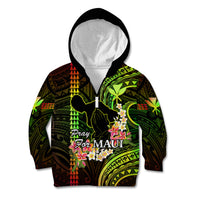 Hawaii Kid Hoodie Pray For Maui Hawaiian Plumeria Be Strong Reggae Verison LT14 - Polynesian Pride