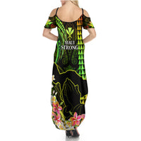 Hawaii Summer Maxi Dress Pray For Maui Hawaiian Plumeria Be Strong Reggae Verison LT14 - Polynesian Pride
