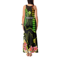 Personalised Hawaii Tank Maxi Dress Pray For Maui Hawaiian Plumeria Be Strong Reggae Verison LT14 - Polynesian Pride