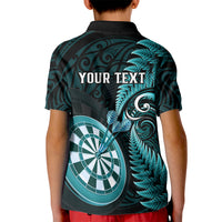 Personalised New Zealand Darts Kid Polo Shirt Happiness Is A Tight Threesome Maori Turquoise LT14 - Polynesian Pride