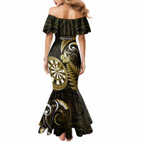 New Zealand Darts Mermaid Dress Happiness Is A Tight Threesome Maori Gold LT14 - Polynesian Pride