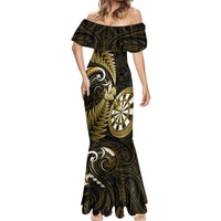 New Zealand Darts Mermaid Dress Happiness Is A Tight Threesome Maori Gold LT14 - Polynesian Pride