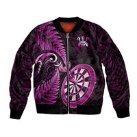New Zealand Darts Bomber Jacket Happiness Is A Tight Threesome Maori Pink LT14 Unisex Pink - Polynesian Pride
