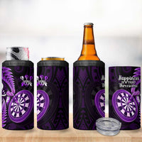 New Zealand Darts 4 in 1 Can Cooler Tumbler Happiness Is A Tight Threesome Maori Purple LT14 - Polynesian Pride
