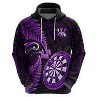 New Zealand Darts Hoodie Happiness Is A Tight Threesome Maori Purple LT14 - Polynesian Pride